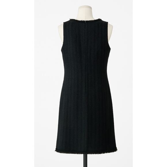 Talbots Black Tweed Sleeveless Shift Dress Size 2 Classic Chic Workwear Elegance - Picture 3 of 10